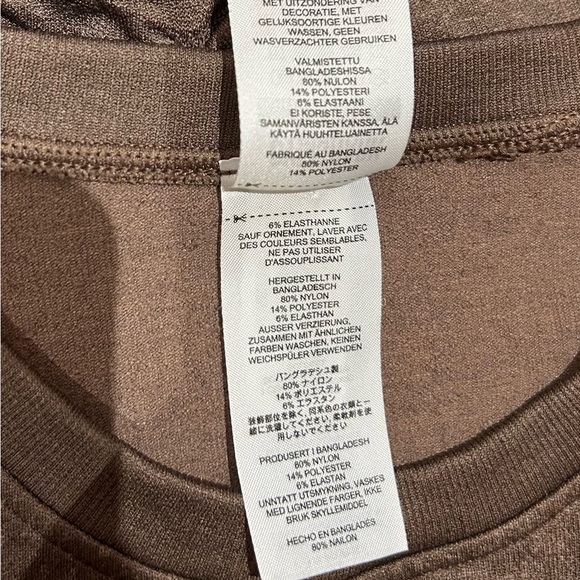 Gymshark Sz S Set Adapt Fleck Seamless Long sleeve and Sports Bra Brown Gym Crop - Picture 9 of 9